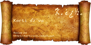 Kerti Éva névjegykártya