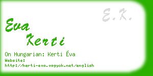 eva kerti business card